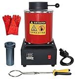 Forno De Fusão De Ouro 3KG Forno De Fusão Elétrico Digital 1400W 2000F Com Cadinho De Grafite Para Sucata Derretida Prata Ouro Cobre Alumínio 220V Forno De Fundição De Refino