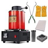 Forno De Fusão De Ouro 3KG Forno De Fusão Elétrico Digital 1400W 2000F Com Cadinho De Grafite Para Sucata Derretida Prata Ouro Cobre Alumínio 220V Forno De Fundição De Refino