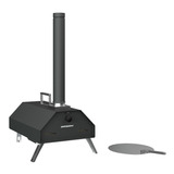 Forno De Pizza A Lenha Portátil Preto Com Inox Antonow