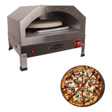 Forno De Pizza Com Pedra Refrataria A Gás Inox Premium Luxo
