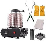 Forno Elétrico De Fusão De Ouro 2100W Com Cadinho De Grafite De 3KG Para Sucata Derretida Máquina Digital De Fundição De Metal 2100F Com Proteção De Malha Prata Ouro Cobre Alumínio 220V