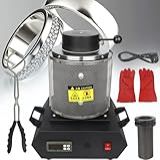 Forno Elétrico De Fusão De Ouro Máquina Digital De Fundição De Metal 2102 Kit De Fundição De Metal Com Cadinho De Grafite Para Sucata Derretida Prata Ouro Forno De Fundição De Refino 