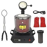 Forno Elétrico Derretimento Ouro Forno Fusão Digital Alta Eficiência Forno Fundição Refinação Joias Fundição Metal Sucata Fundição Prata Cobre Refinação Alumínio Forno Red 2kg