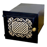 Forno Fogão A Lenha Frente Em Alumínio Fundido 50x35x30cm Cor Preto