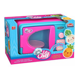 Forno Microondas Infantil Com Luz E Som Rosa Brinquedo