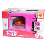 Forno Microondas Infantil Com Som E Luz Giratório Dm Toys Cor Forno Microondas Infantil De Brinquedo Dmtoys