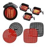 Forro De Silicone Para Fritadeira Airfryer 18 5cm Quadrado E Redondo Reutilizável Antiaderente Limpeza Facil E Muito Resistente Preto Quadrado
