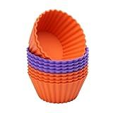 Forros De Cupcake De Silicone Pacote Com 10 Copos Antiaderentes Copos De Muffin De Silicone De 6 Cm Forros De Mufin De Silicone Para Cupcake Muffin Mousse Roxo Laranja 
