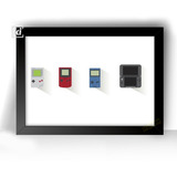 Foto Quadro Retrô Gamer Evolução Game Boy Moldura A4 32cm