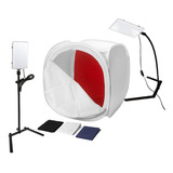 Foto Still Tenda Difusora 40x40cm Com 2 Iluminadores De Led