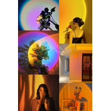Fotografia Fundo Decoração Parede Lâmpada Projeção Pôr D Sol