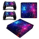 FOTTCZ Película De Vinil Apenas Para Console E Controles PS4 Slim Adesivo Para Decorar E Proteger A Superfície Do Equipamento Nebulosa Dupla