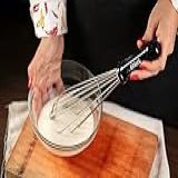 Fouet De Cozinha 30cm Profissional Cricri Com Batedores Em Aço Inox Fue Manual Clara Neve Doce Bolo Massa Batedor De Ovo Molho Misturador Preto Tipo Pera Reforçado Mixer Creme