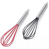 Fouet Fuê Batedor De Ovos Manual Silicone Cabo Aço Inox 25cm