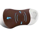 FOUSUPDT Almofada Lombar Almofada De Apoio Lombar De Espuma De Memória Para Cadeira De Escritório E Assento De Carro Travesseiro De Suporte Para As Costas Para Alívio Da Dor Lombar Almofada De Apoio Para Dormir E Dirigir Café 