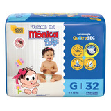 Fralda Descartável Infantil Turma Da Mônica Baby G Pacote 32 Unidades