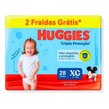 Fralda Descartável P Bebês Huggies Tripla Proteção Xg 28 Un