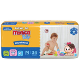 Fralda Descartável Shortinho Baby Tamanho M Com 34 Unidades De 6 A 10kg Turma Da Mônica