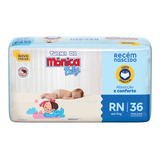 Fralda Descartável Turma Da Mônica Baby Recém Nascido Pacote 36 Unidades