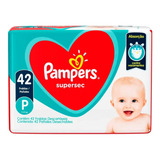 Fralda Infantil Pampers Supersec Mega 5 A 8 Kg P 42 Unidades Tamanho Pequeno p 