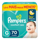 Fralda Pampers Confort Sec G Com 70 Unidades Gênero Sem Gênero Tamanho Grande