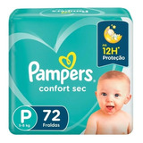 Fralda Pampers Confort Sec P 72