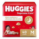 Fraldas Descartáveis Infantil Supreme Care Tamanho M Pacote Com 40 Unidades De 5 5 A 9 5kg Huggies