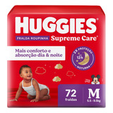 Fraldas Descartáveis Roupinha Supreme Care Tamanho M Com 72 Unidades De 5 5 A 9 5kg Huggies