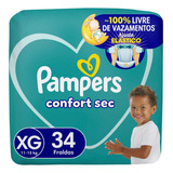 Fraldas Pampers Confort Sec Xg X 34 Unidades