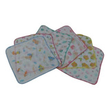 Fraldinha De Boca Estampada Luxo 33x33 Com Crochê Kit C 10