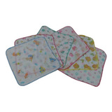 Fraldinha De Boca Estampada Luxo 33x33 Com Crochê Kit C 3