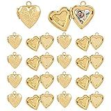 Framendino Pacote Com 20 Pingentes De Medalhão De Coração Dourado Para Moldura De Foto Com Memória Pingente Para Fazer Você Mesmo Colar Pulseira Fabricação De Joias
