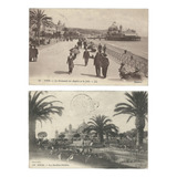 França Anos 10 E 20 2 Cartões Postais Circulados De Nice