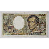 França Grande Cédula 200 Francs 1992 Mbc soberba Escassa