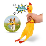 Frango Galo De Borracha Brinquedo Pet Mordedor Sonoro 30cm