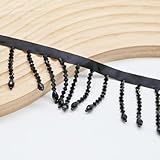 Franja De Strass Irregular De 2 Jardas Com Franja De Strass Com Franja De Cristal Com Contas De Cristal E Franjas De Costura Para Cortinas Abajures E Decoração De Casamento De Roupas DIY Preto 