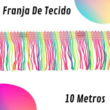 Franja De Tecido Multicores   Rolo Com 10 Metros   5cm
