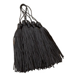 Franja Pingente Seda Tassel 7cm 20und Rosa Choque Cor Preto