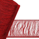 Franja Tecido Seda 15 Cms Rolo 10 Metros Roupas São José Cor 003 Vermelho