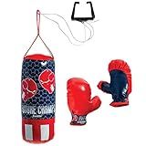 Franklin Sports Future Champs Kids Mini Boxing Set Includes Kids Boxing Gloves Punching Bag Door Jam Bracket With Rope For Adjustable Punching Bag