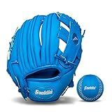 Franklin Sports Luvas De Beisebol Infantis Conjunto De Luva Bola RTP Juvenil Conjunto De Luvas Para Meninos Meninas Crianças Criança Arremesso De Mão Direita 24 Cm Azul