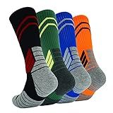 Fraobbg 4 Pares De Meias Atléticas Masculinas Grossas Protetoras Esportivas Almofadadas Elite Basquete Futebol Compressão Toalha Meias 7 13 Estilo D G