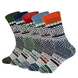 Fraobbg 5 Pares De Meias Quentes De Inverno De Malha Grossa Macia Vintage Casual Meias Para Botas De Natal Multicor One Size