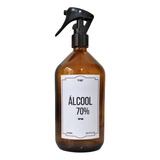 Frasco Ambar De Vidro Alcool 70 500ml Válvula Gatilho Spray