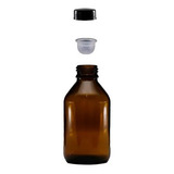 Frasco Âmbar Marrom De Vidro 100 Ml C Tampa E Batoque 10 Un