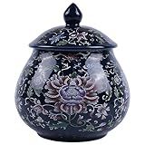 Frasco De Gengibre Esmaltado Vibrante Feito à Mão Pote Decorativo De Cerâmica De Porcelana Azul E Branca Com Tampa Perfeito Para Decoração De Casa Elegante E Armazenamento Versátil Azul Yuan 