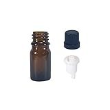 Frasco De Vidro 05ml Com Batoque Gotejador 20 Pecas Cor Preto