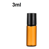 Frasco De Vidro Ambar Roll on 3ml Com Tampa 10 Unidades