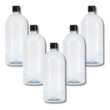 Frasco Pet 5un Embalagem 1 Litro Transparente Tampa Rosca
