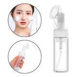 Frasco Pump Espumador Escova Silicone Macia Limpeza Facial
